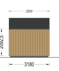 Friggebod TONIA (34 mm + 19 mm träbeklädnad), 4x3m, 12 m²