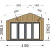 Friggebod TONIA (34 mm + 19 mm träbeklädnad), 4x3m, 12 m²