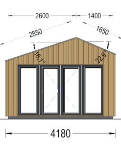 Friggebod TONIA (34 mm + 19 mm träbeklädnad), 4x3m, 12 m²