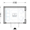 Friggebod TONIA (34 mm + 19 mm träbeklädnad), 4x3m, 12 m²