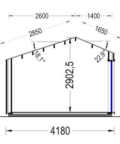 Friggebod TONIA (34 mm + 19 mm träbeklädnad), 4x3m, 12 m²