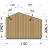 Friggebod TONIA (34 mm + 19 mm träbeklädnad), 4x3m, 12 m²