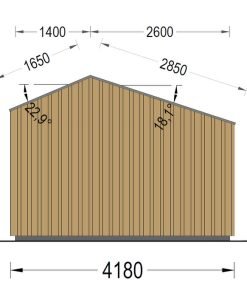 Friggebod TONIA (34 mm + 19 mm träbeklädnad), 4x3m, 12 m²