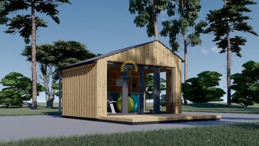 Friggebod TONIA (34 mm + 19 mm träbeklädnad), 4x3m, 12 m²