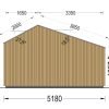 Friggebod TONIA (34 mm + 19 mm träbeklädnad), 5x3m, 12 m²