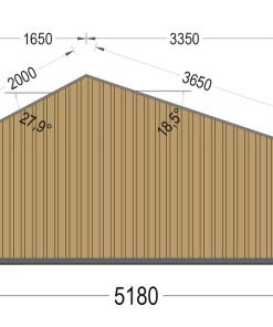 Friggebod TONIA (34 mm + 19 mm träbeklädnad), 5x3m, 12 m²