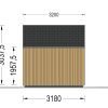 Friggebod TONIA (34 mm + 19 mm träbeklädnad), 5x3m, 12 m²