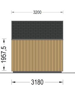 Friggebod TONIA (34 mm + 19 mm träbeklädnad), 5x3m, 12 m²