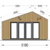 Friggebod TONIA (34 mm + 19 mm träbeklädnad), 5x3m, 12 m²