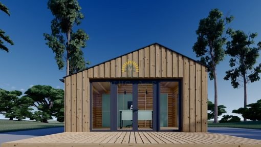 Friggebod TONIA (34 mm + 19 mm träbeklädnad), 5x3m, 12 m²