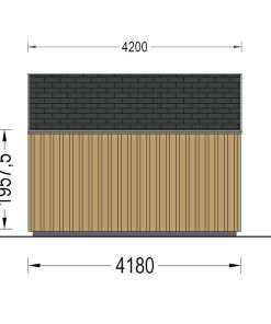 Attefallshus TONIA (34 mm + 19 mm träbeklädnad), 5x4m,20 m²