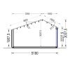 Attefallshus TONIA (34 mm + 19 mm träbeklädnad), 5x5m, 25 m²