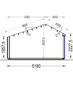 Attefallshus TONIA (34 mm + 19 mm träbeklädnad), 5x5m, 25 m²