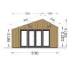 Attefallshus TONIA (34 mm + 19 mm träbeklädnad), 5x5m, 25 m²
