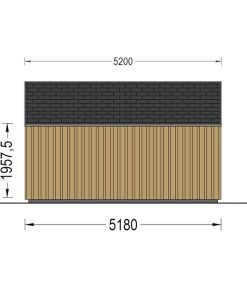 Attefallshus TONIA (34 mm + 19 mm träbeklädnad), 5x5m, 25 m²
