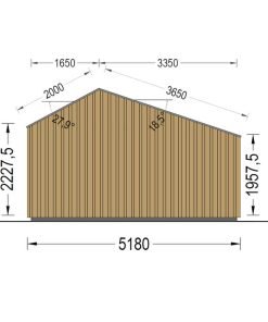Attefallshus TONIA (34 mm + 19 mm träbeklädnad), 5x5m, 25 m²