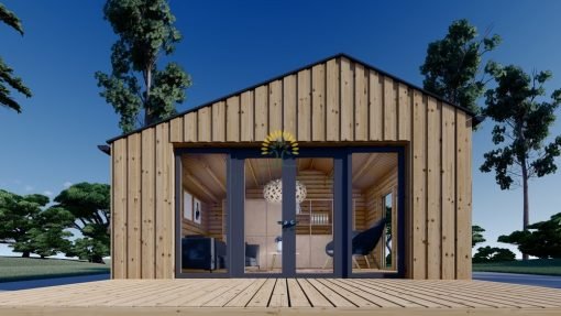 Attefallshus TONIA (34 mm + 19 mm träbeklädnad), 5x5m, 25 m²