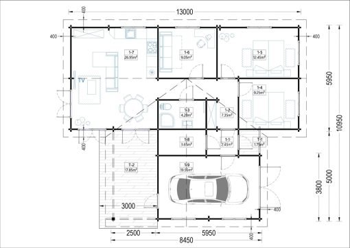 Villa BERTA (66 mm), 105 m²