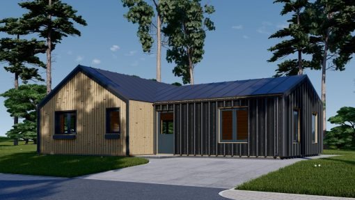 Trähus Valeri 80 m² (44 mm + 19 mm träbeklädnad)