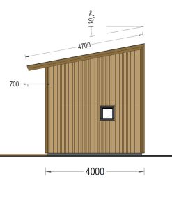 Trähus SOPHIA 20 m² (44 mm + träbeklädnad)