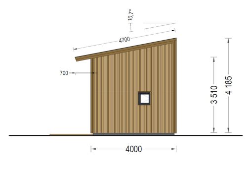 Trähus SOPHIA 20 m² (44 mm + träbeklädnad)