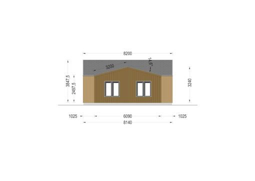 Trähus Valeri 80 m² (44 mm + 19 mm träbeklädnad)