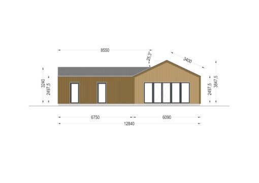 Trähus Valeri 80 m² (44 mm + 19 mm träbeklädnad)