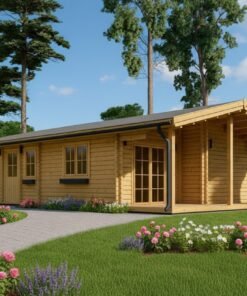 Trähus LINCOLN 72 m² 6×12 m, 66 mm