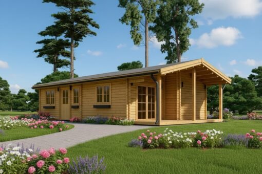Trähus LINCOLN 72 m² 6×12 m, 66 mm