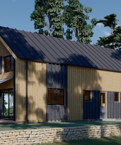 2-våningshus INGRID (44 mm + träbeklädnad), 170 m²