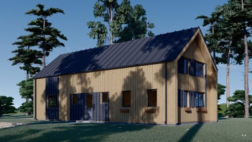 2-våningshus INGRID (44 mm + träbeklädnad), 170 m²