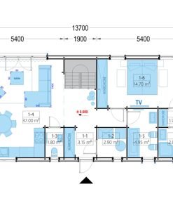 2-våningshus INGRID (44 mm + träbeklädnad), 170 m²