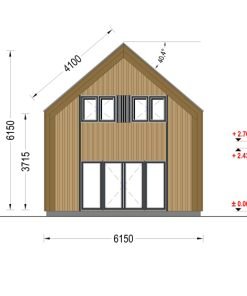 2-våningshus INGRID (44 mm + träbeklädnad), 170 m²