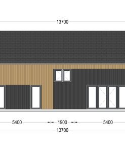 2-våningshus INGRID (44 mm + träbeklädnad), 170 m²