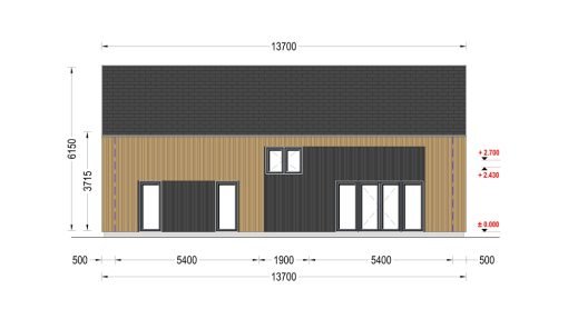 2-våningshus INGRID (44 mm + träbeklädnad), 170 m²