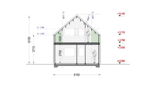 2-våningshus INGRID (44 mm + träbeklädnad), 170 m² - Bild 14
