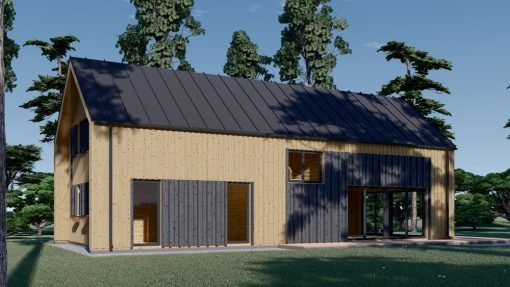 2-våningshus INGRID (44 mm + träbeklädnad), 170 m²