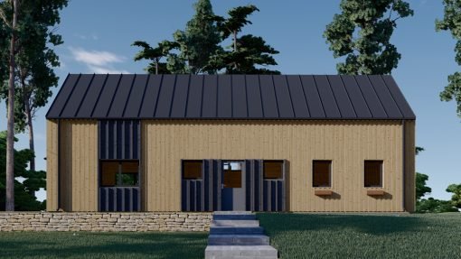 2-våningshus INGRID (44 mm + träbeklädnad), 170 m²