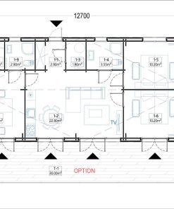 Fritidshus NICOLE 68 m² (44 mm + träbeklädnad)