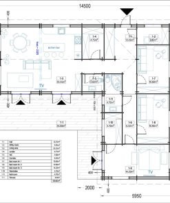 Blockhus PAULA (44+44 mm), 129 m²