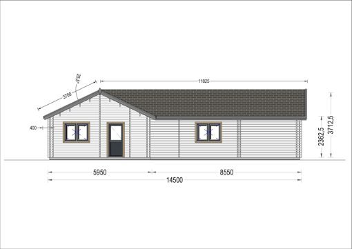 Blockhus PAULA (44+44 mm), 129 m²