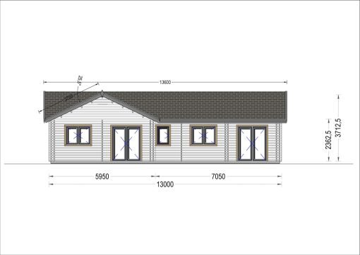 Blockhus PAULA (44+44 mm), 129 m²