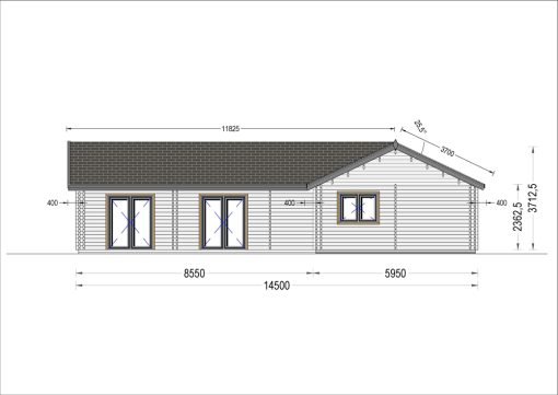 Blockhus PAULA (44+44 mm), 129 m²
