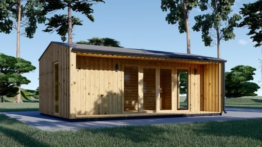 Attefallshus TINA, 7×4 m, 20 m² (34 mm + 19 mm träbeklädnad)