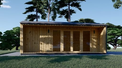 Attefallshus TINA, 7×4 m, 20 m² (34 mm + 19 mm träbeklädnad)