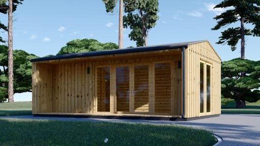 Attefallshus TINA, 7×4 m, 20 m² (34 mm + 19 mm träbeklädnad)