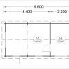 Attefallshus ELEONORA (44 mm), 6.6×3 m, 20 m²