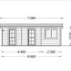 Attefallshus ELEONORA (44 mm), 6.6×3 m, 20 m²