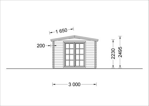 Attefallshus ELEONORA (44 mm), 6.6×3 m, 20 m²