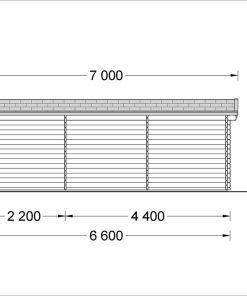 Attefallshus ELEONORA (44 mm), 6.6×3 m, 20 m²